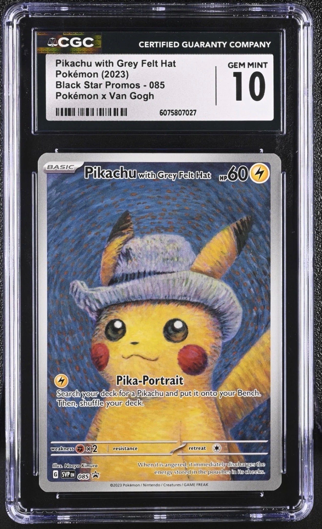 CGC Gem/MT 10 Pikachu Van Gogh